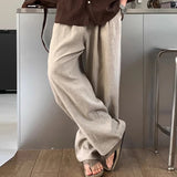 New Japanese Retro Men Casual Pants Luxury Draped Wide Leg Leisure Solid Color Straight Trousers High Quality Elegant Sweatpants