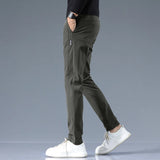 Casual Pants Men Spring Autumn 2025 New Straight Slim Fit Sweatpants Solid Color Business Elastic waist Male Trousers