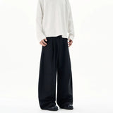 Autumn Men's Loose Suit Pants Commuting Business Casual Classic Gray Black Wide Legs Trousers Oversized Simple Style Clothes
