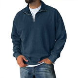 2025 New Autumn Fashion Design Polo Neck Sweatshirts For Men Casua Social Wear Clothes Quality 100% Cotton Tops Mens Sweatshirts