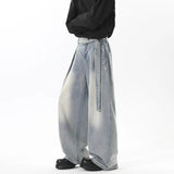 Vintage Wash Light Blue Relaxed Fit Jeans 2025 New Arrival High Quality Distressed Denim Pants for Men Streetwear Fashion Youth