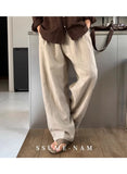 New Japanese Retro Men Casual Pants Luxury Draped Wide Leg Leisure Solid Color Straight Trousers High Quality Elegant Sweatpants