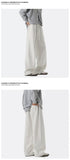 Sweatpants Men Straight Casual Pants Loose Fit Elastic Waistband Drawstring Tapered Outdoor Joggers Patchwork Athletic Trousers