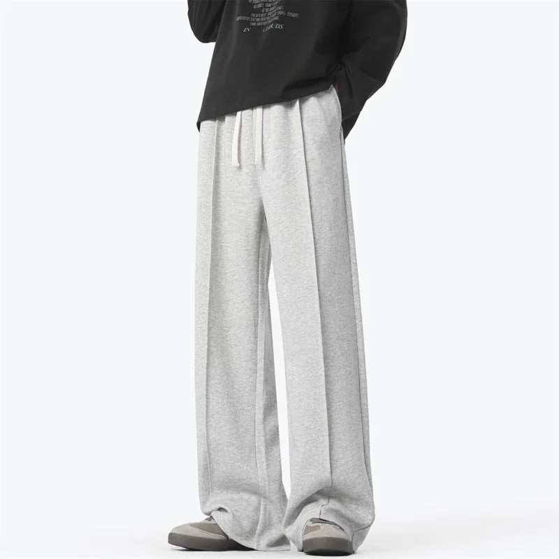 Black Casual Pants Men Fashion Oversized Wide Leg Pants Men Streetwear Loose Straight Grey Sweatpants Mens Joggers Trousers