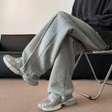 Men's Sweatpants High street patchwork Straight pants Korean Fashion  Wide Leg Straight Loose Track Pants Male Casual Trousers