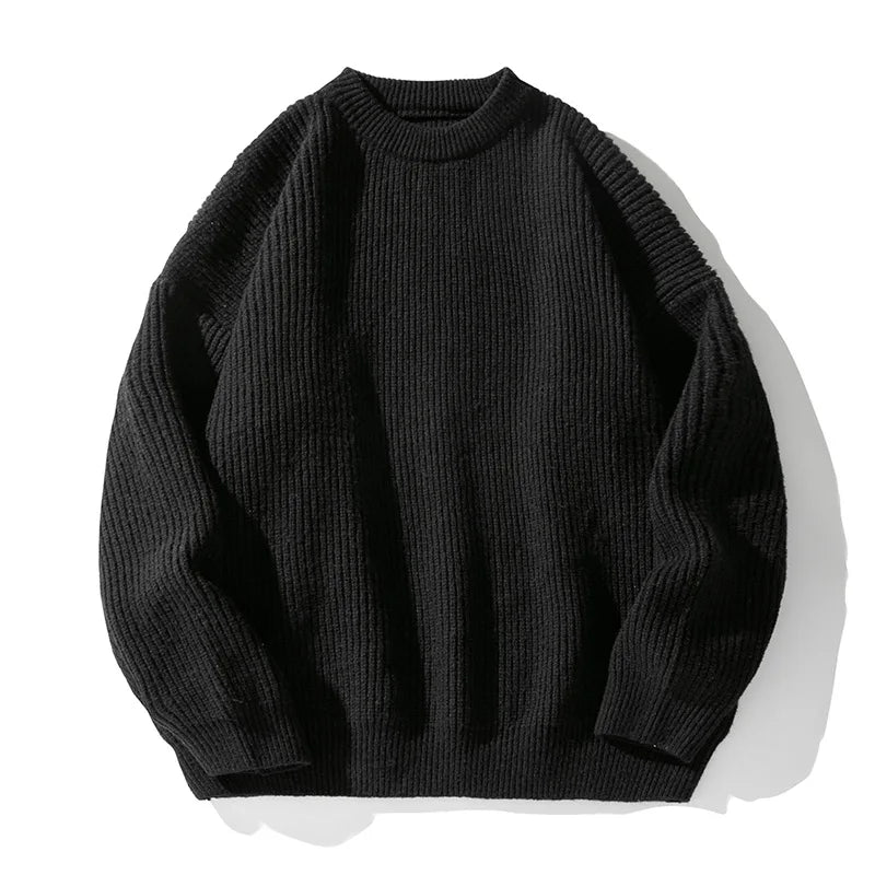 Round Collar Pullover Sweater Solid Colour Basic Men Women Autumn Winter Parsimonious Simple Couple Knit Sweater Warm Soft