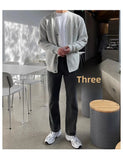 Fashionable V-Neck Knitwear Men's Loose Fit Solid Color Autumn New Style Casual Versatile Open Cardigan Sweater Jacket