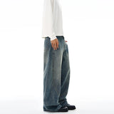 Baggy Classic Jeans Men's Vintage Wash Cotton Wide-leg Denim Pants Loose Fashion Spliced Streetwear Trendy Hip-hop Y2K Trousers