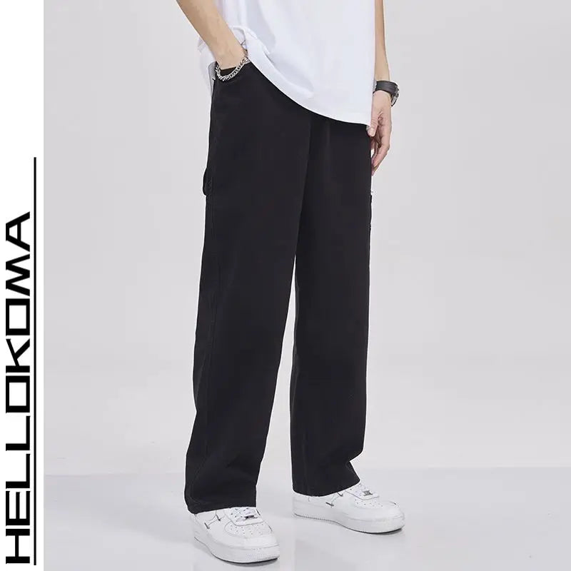 American High Street Work Pants Spring Autumn New Men's Trousers Straight Japanese Fashion Trend Retro Casual Work Pants Chic