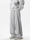 Korean Wide-leg Sweatpants Man Loose Casual Solid Color Male Pants Streetwear Clothes Spring Autumn Fashion sweatpant men