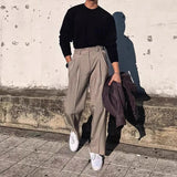 New British Retro Male Suit Pants Light Luxury Naples Slim-fit Dress Pants Casual Premium Popular Elegant FashionTrousers M-3XL