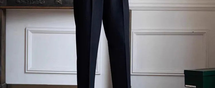 Light Luxury Men's Naples Draped Suit Pants Casual Solid Color Straight Premium Quality Dress Pants Wedding Banquet Business