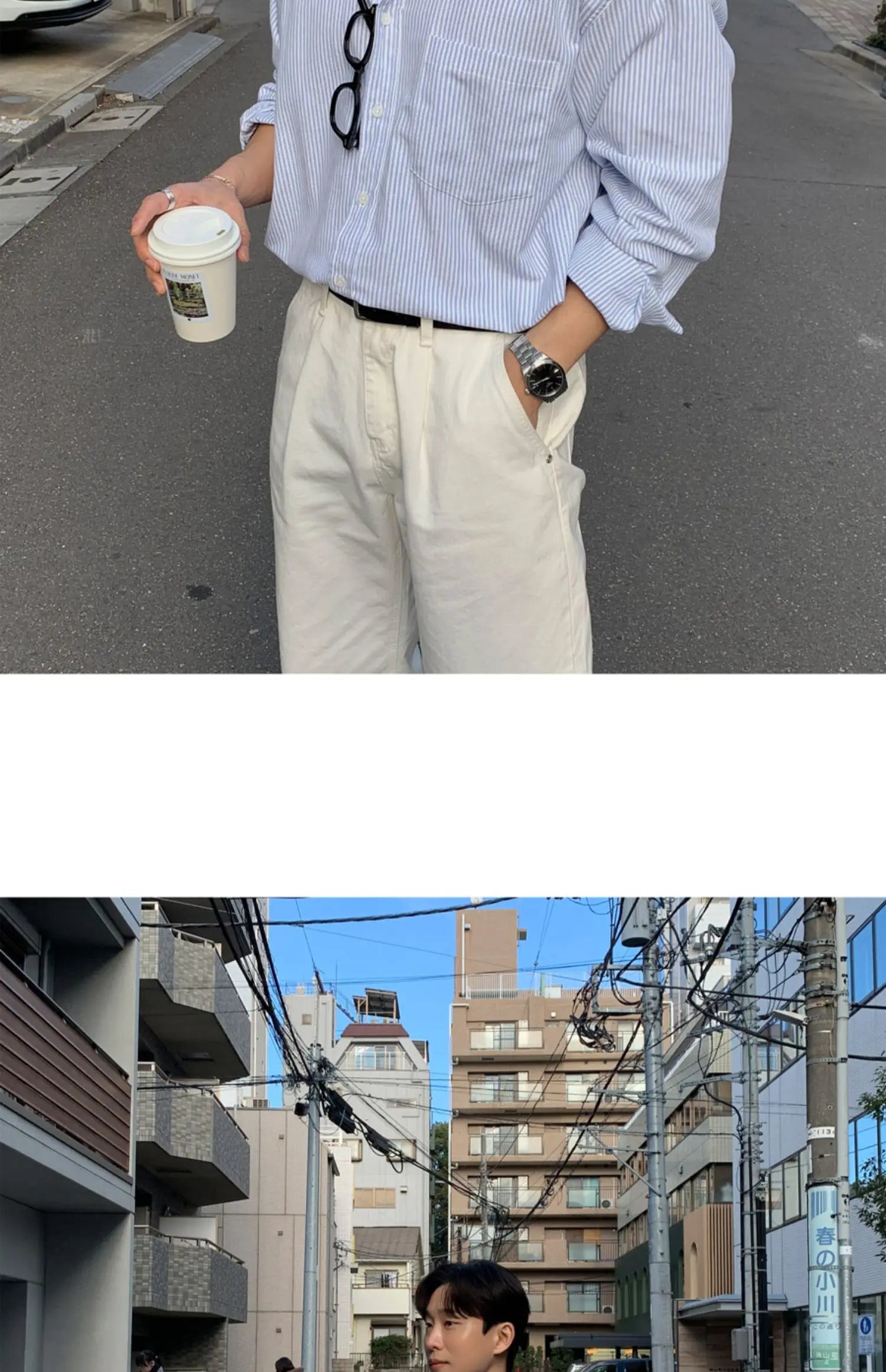 Oversized Men's Niche Striped Shirt, Spring&Autumn Fashion All-Matching Long Sleeve Shirt Coat, Korean Casual Unisex Outdoor