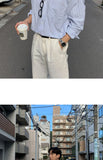 Oversized Men's Niche Striped Shirt, Spring&Autumn Fashion All-Matching Long Sleeve Shirt Coat, Korean Casual Unisex Outdoor