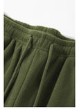 Double-sided Fleece! Retro Military Green Straight-leg Pants Women Loose Thickened Warm Drawstring Casual Wide-leg Pants Men
