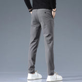 Casual Pants Men Spring Autumn 2025 New Straight Slim Fit Sweatpants Solid Color Business Elastic waist Male Trousers