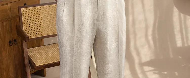 Light Luxury Men's Naples Draped Suit Pants Casual Solid Color Straight Premium Quality Dress Pants Wedding Banquet Business