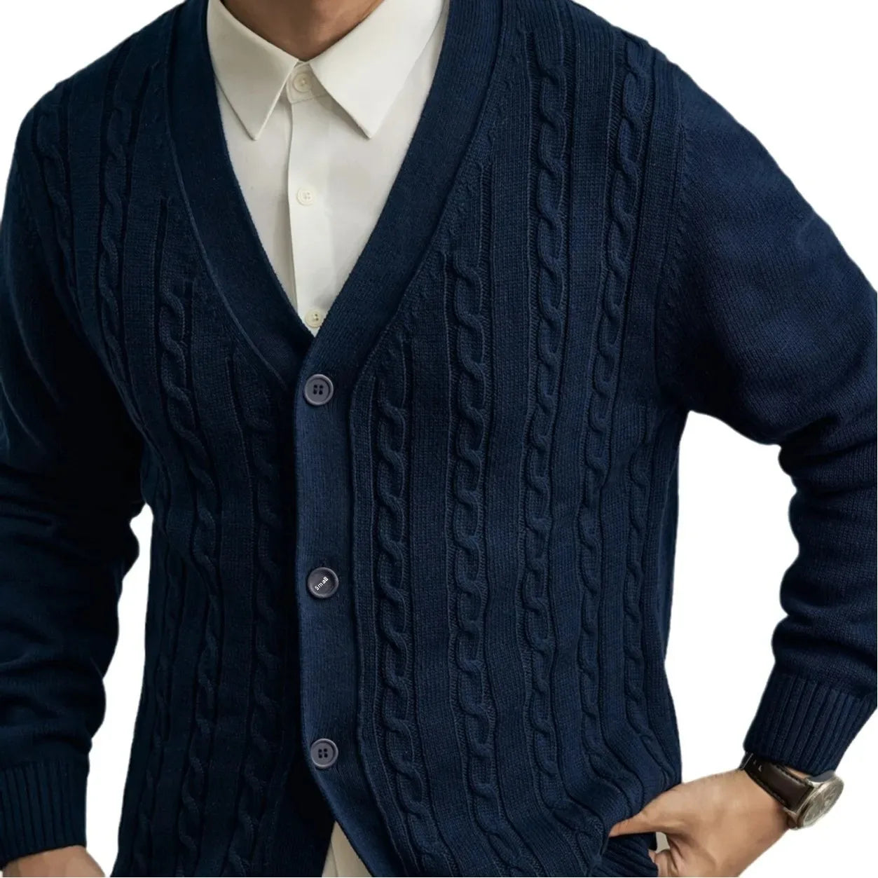 Casual Knitted Sweater Men's Fashion Outerwear V-Neck Autumn New Style American Trendy Brand Knit Cardigan Leisure Coat