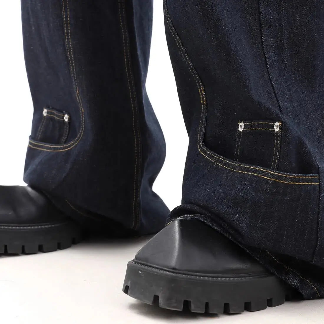 Street men and women trendy personality retro design straight leg jeans couple hip-hop loose floor length casual pants y2k