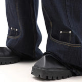 Street men and women trendy personality retro design straight leg jeans couple hip-hop loose floor length casual pants y2k