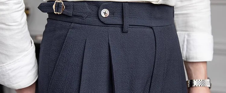 Light Luxury Men's Naples Draped Suit Pants Casual Solid Color Straight Premium Quality Dress Pants Wedding Banquet Business