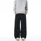 American Loose Straight Cargo Pants Men's Fashion Streetwear 100% Cotton Vintage Large Pocket Loose Casual Wide-leg Trousers