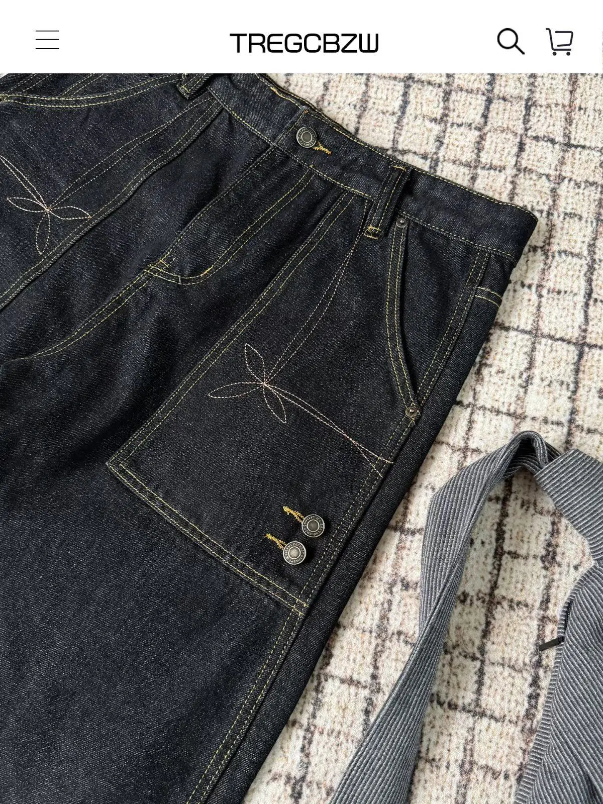 JEANS MEN Black Straight Leg Mens Jeans Novel Pocket Design Front Patch Denim Pants Trendy Fashion Casual Trousers Hot Sale 2025