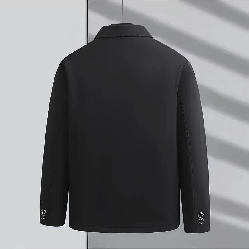 Business Casual Jackets for Men Turn Down Collar Solid Jacket Autumn Korean Work Wear Mens Windbreaker Jacket Winter Coats Men