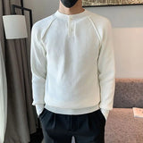 Autumn Winter New Fashion Round Neck Long Sleeve Solid Pullovers Men's Clothing Korean Knitting Simplicity Loose All-match Tops