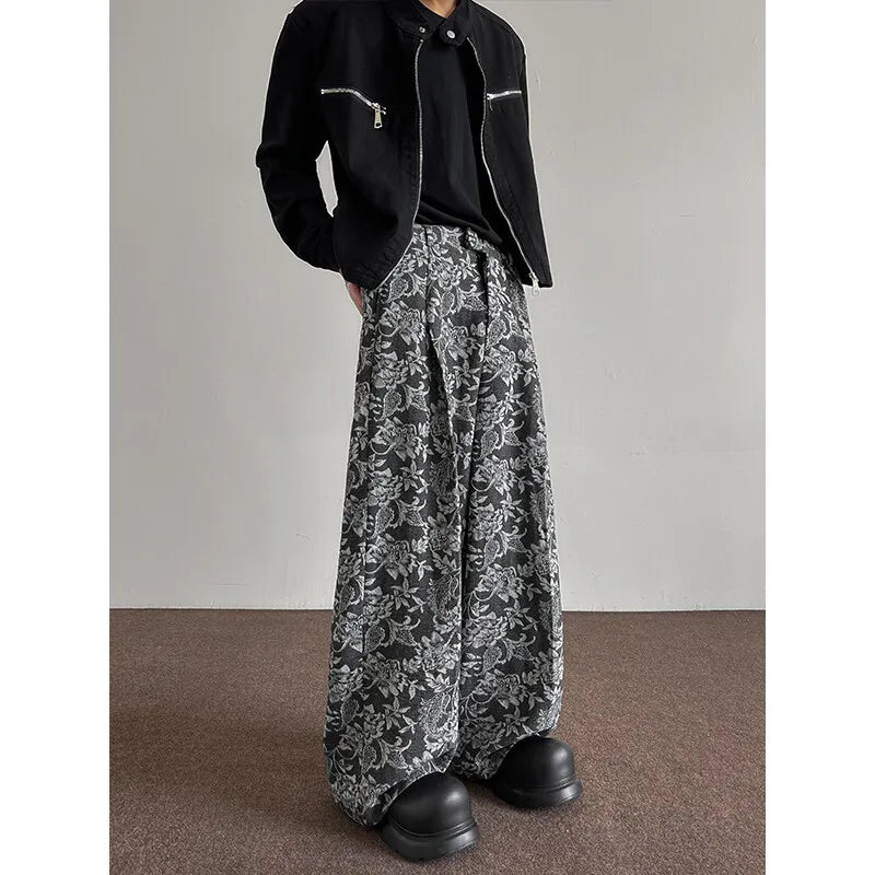 Spring NEW men pants Pattern Baggy Casual Sweatpants Hip Hop gothic men women wide leg trousers streetwear Fashion trend
