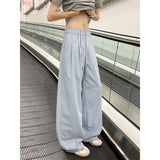 Summer Pink Thin Pants Men Fashion Black Casual Pants Men Streetwear Hip-hop Loose Wide Leg Pants Mens Ice Silk Trousers