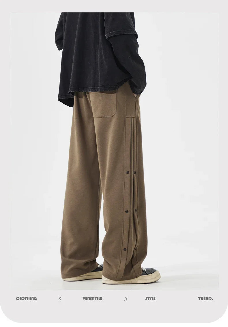 Fashion Men's Baggy Straight Casual Pants Cotton Comfortable Stretch Trousers Sweatpants Joggers Classic Black Khaki Male Clothe