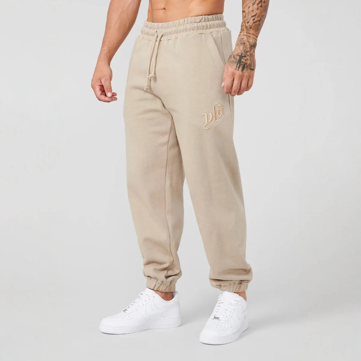 New Men's Pants 2025 Autumn and Winter Embroidery logo Sports Fitness Pants Ankle-Tied Sweatpants Fashion Men's Clothing