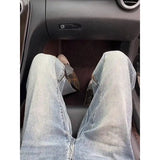 Trendy hip-hop men and women trendy personality checkered splicing straight leg jeans for couples loose retro casual pants y2k