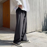 New Japanese Retro Male Suit Pants Light Luxury Straight Draped Button-down Business Casual Pants Premium Slim Elegant Trousers