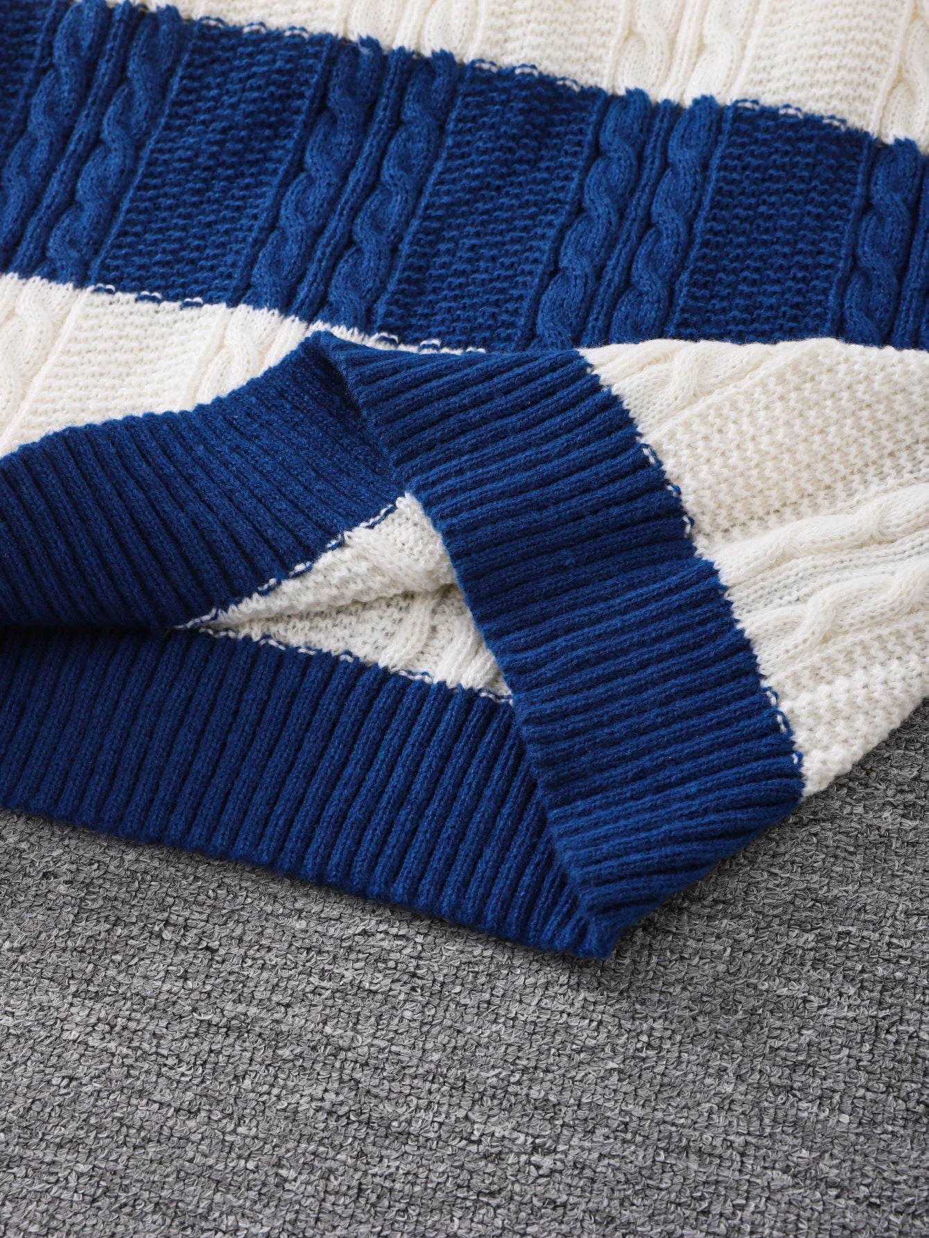 Autumn and Winter Striped Crew Neck Hemp Straw Style Casual Couple Sweater Versatile Trendy Men's Long-Sleeve Sweater Top