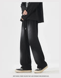 Autumn New Fashion Korean Men's Casual Pants Distressed Classic Black Baggy Straight Trousers Sweatpants Streetwear Male Clothes