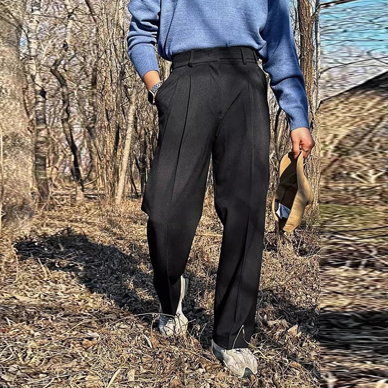 New British Retro Male Suit Pants Light Luxury Naples Slim-fit Dress Pants Casual Premium Popular Elegant FashionTrousers M-3XL