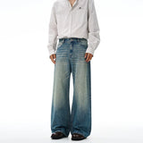 American Retro Jeans Men's Oversize Baggy Wide Legs Classic Wash Cotton Denim Pants Hip-hop Rock Streetwear Loose Trousers