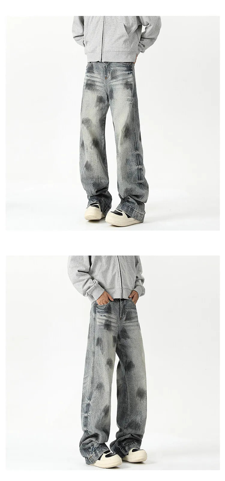 Autumn Jeans Men's New Denim Pants wash jeans New Fashion High Quality Washed Male Jeans Loose Wide Leg Trousers Straight