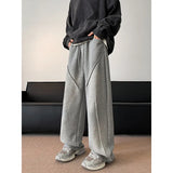 Men's Sweatpants High street patchwork Straight pants Korean Fashion  Wide Leg Straight Loose Track Pants Male Casual Trousers
