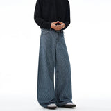 Autumn New Striped Jeans Men's Retro Wash Loose Wide-leg Denim Pants American High Street Fashion Cotton Casual Trousers