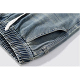 Men's Summer Baggy Jeans Big Size M-4XL Lightweight Cotton Wide Leg Straight Denim Pants Loose Fit Blue Jean Trousers
