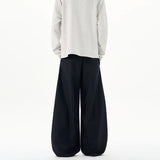 Autumn Men's Loose Suit Pants Commuting Business Casual Classic Gray Black Wide Legs Trousers Oversized Simple Style Clothes