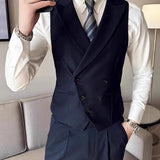 Japanese High-end Smart Casual Vest Men's Vest Pants Set Korean Elegant Wear 2025 Summer New Blazer Vest Aesthetic Waistcoat
