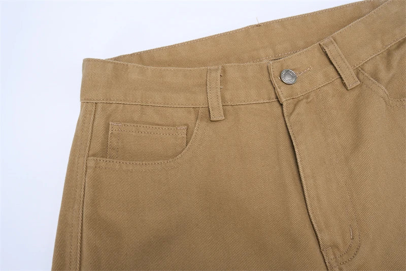 100% Cotton Men's Loose Casual Pants Autumn New Fashion Comfortable Wide-leg Oversized Trousers Streetwear White Khaki Black