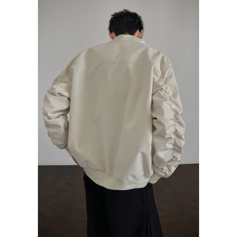 Stand Jacket mens dproof Lightweight Thin Short Biker Style Motorcycle Jacket Solid Classic Autumn coat fall  Fashion Casual