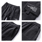 Autumn New Men's Corduroy Cargo Harem Pants Fashion Korean Embroidery Bound Feet Casual Pants Trendy Brand Male Trousers