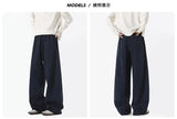 Sweatpants Men Straight Casual Pants Loose Fit Elastic Waistband Drawstring Tapered Outdoor Joggers Patchwork Athletic Trousers