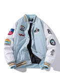 Autumn Winter Varsity Jacket Men Fashion Baseball Jacket Women Embroidery Letter American Coat College Streetwear Button Pink